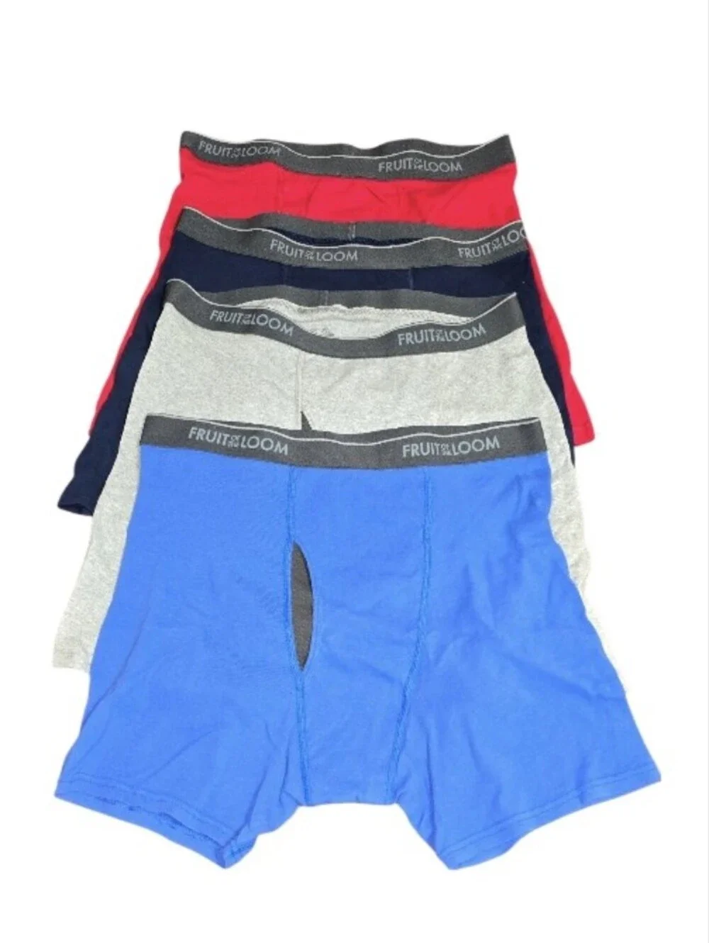 #50001 Fruit of the Loom Red Men's 4pc  Boxer Briefs with Contrast Fly